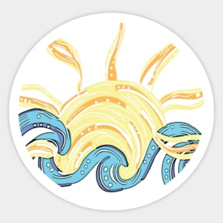 Sun and Ocean sticker- Beach- Gifts-Gifts for her-trendy cute Sticker